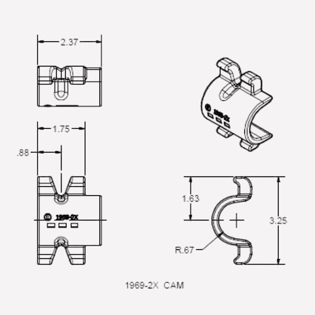 Eberhard Manufacturing Co Rod Bracket EMC 1969-10 ZN